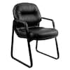Hon Black Chair, 27-3/4" L 36" H, Fixed Loop, Leather Seat, Pillow-Soft Series 2093SR11T